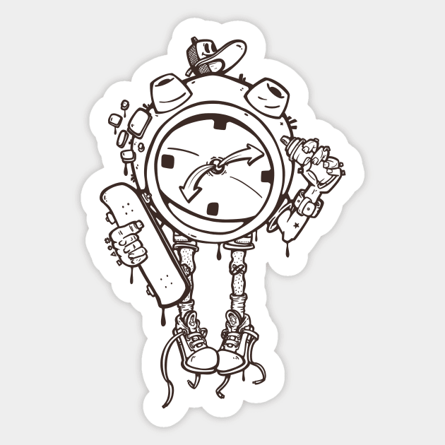 millennial alarm clock Sticker by manuvila